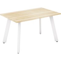 OLG FLARE TABLE 4 LEG WHITE FRAME 1200 X 750MM NEW OAK RAVINE