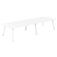 OLG FLARE TABLE 6 LEG WHITE FRAME 3600MM X 1200MM WHITE 2-PIECE TOP