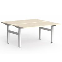 OLG KLASS 3C/2M ELECTRIC 2-PERSON DSD WORKSTATION WHITE FRAME 1600 X 750MM NORDIC MAPLE