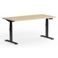 OLG KLASS 3C/2M ELECTRIC STRAIGHT WORKSTATION BLACK FRAME 1600 X 750MM NEW OAK RAVINE