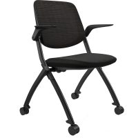 OLG LOGIC TRAINING CHAIR WITH CASTORS AND ARMS BLACK