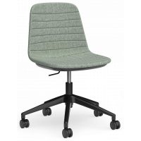 SOFIA CHAIR WITH BLACK GAS LIFT CASTOR BASE LEAF FABRIC UPHOLSTERY