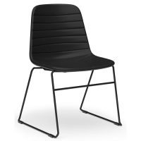 SOFIA CHAIR WITH BLACK SLED POWDERCOATED BASE BLACK PU UPHOLSTERY