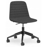 SOFIA CHAIR WITH BLACK GAS LIFT WITH TILT CASTOR BASE PEWTER FABRIC UPHOLSTERY