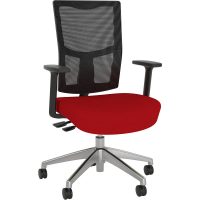 OLG URBAN TASK CHAIR ALLOY BASE WITH ARMS MESH BACK AND MOTION FELT FABRIC SEAT CHILLI RED