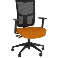 OLG URBAN TASK CHAIR NYLON BASE WITH ARMS MESH BACK AND MOTION FELT FABRIC SEAT SUNSET ORANGE