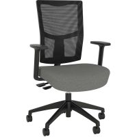 OLG URBAN TASK CHAIR NYLON BASE WITH ARMS MESH BACK AND MOTION FELT FABRIC SEAT STONE GREY