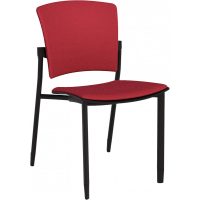 OLG ZIPP CHAIR BLACK FRAME FABRIC SEAT RUBY RED
