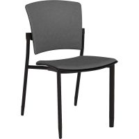 OLG ZIPP CHAIR BLACK FRAME FABRIC SEAT GREY