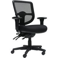 DAL ERGOSELECT SWIFT ERGONOMIC CHAIR MEDIUM MESH BACK 3 LEVER SEAT SLIDE BLACK NYLON BASE ARMS