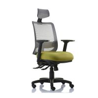 SYLEX EPIC HI BACK OFFICE CHAIR MESH BACK WITH ARMS OLIVE