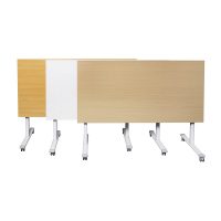 PIVOT WHITE FLIP TOP TABLE 1800 X 750MM OAK TOP
